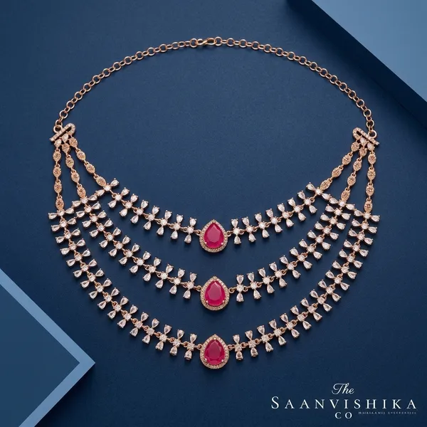 Golden_Alloy_Gemstone_Step_Chain_Short_Necklace_For_Women