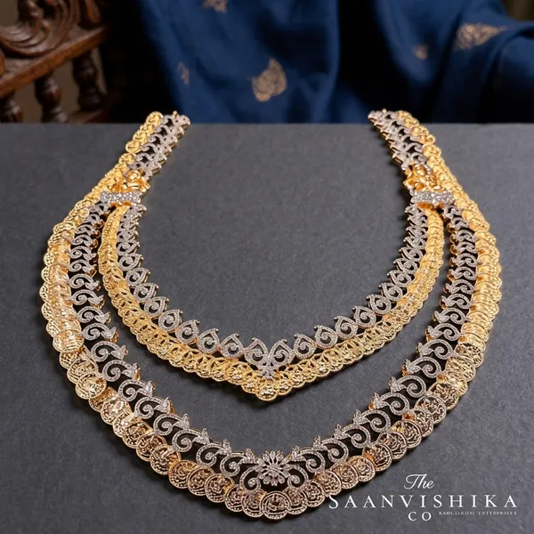 Golden_Alloy_Blend_Lakshmi_Kasulu_2-Layer_Haram_Set_For_Women
