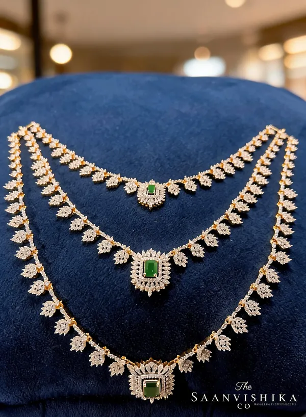 Green_Alloy_Blend_Multi-Layer_Necklace_Set_For_Women