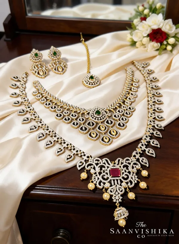 Multicolor_Alloy_Diamond_Haram_Tikka_Bridal_Combo_Set_For_Women
