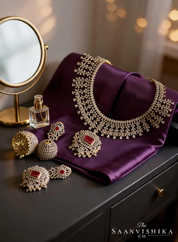 Golden_Alloy_Pendant_Necklace_With_Earrings_For_Women