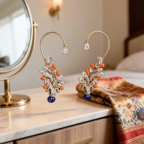 Blue_Alloy_Blend_Beads_Diamond_Earcuffs_For_Women