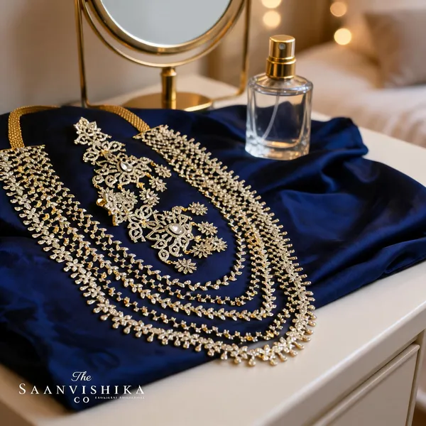 Golden_Alloy_Multi-Layer_Necklace_With_Earrings_For_Women
