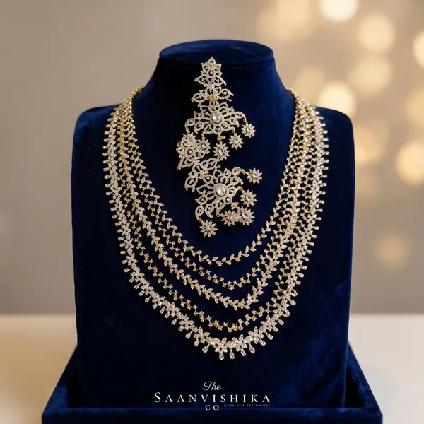 Golden_Alloy_Multi-Layer_Necklace_With_Earrings_For_Women