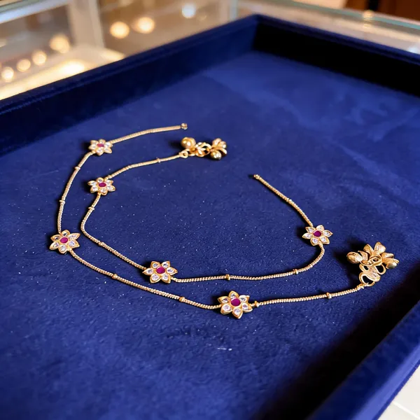 Golden_Alloy_Jasmine_Floral_Anklet_For_Women