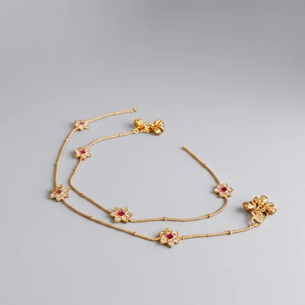 Golden_Alloy_Jasmine_Floral_Anklet_For_Women