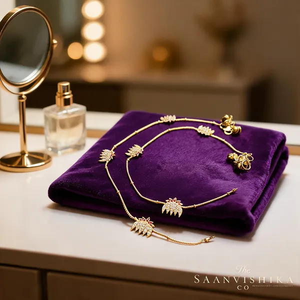 Golden_Alloy_Blend_Lotus_Anklet_For_Women