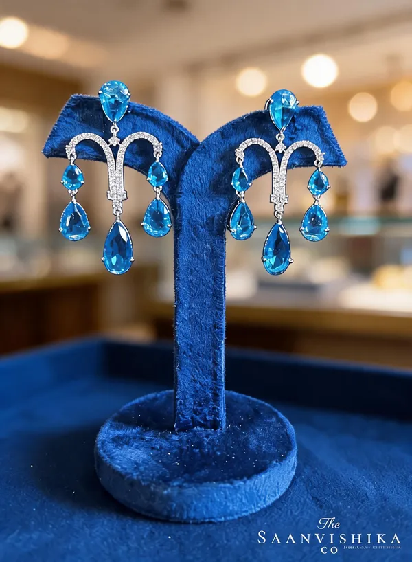 Blue_Alloy_Gemstone_Diamond_Earrings_For_Women