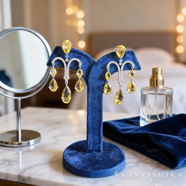 Yellow_Alloy_Diamond_Gemstone_Earrings_For_Women