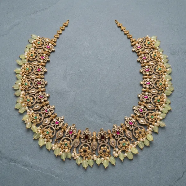 Green_Alloy_Gold_Beaded_Haram_Set_For_Women