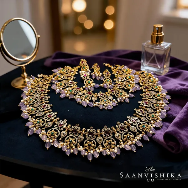 Purple_Alloy_Blend_Natural_Beads_Jewellery_Combo_Set_For_Women