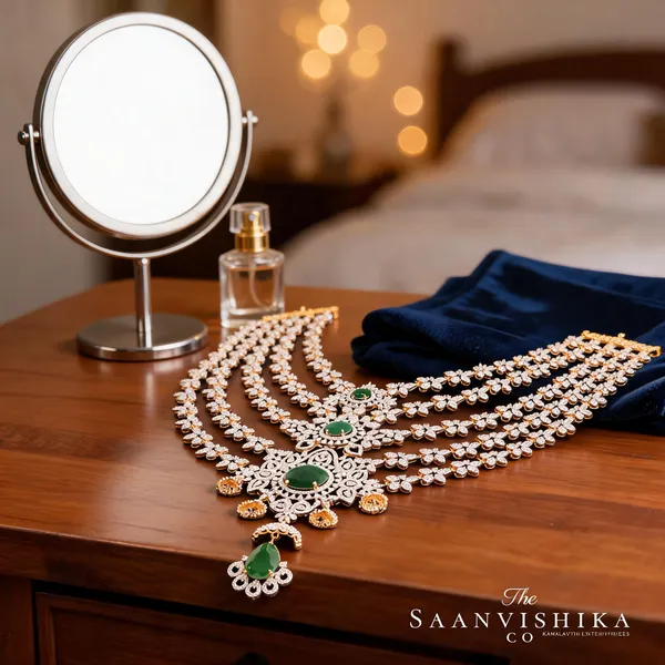 Multicolor_Alloy_Blend_5-Line_Grand_Necklace_Set_For_Women