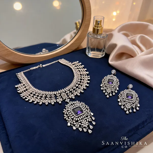Purple_Alloy_Detachable_Pendant_Diamond_Necklace_With_Earrings_For_Women
