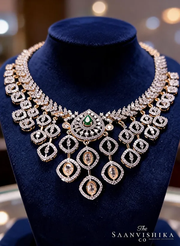 Multicolor_Alloy_Crystal_Hanging_Diamond_Replica_Jewellery_Set_For_Women