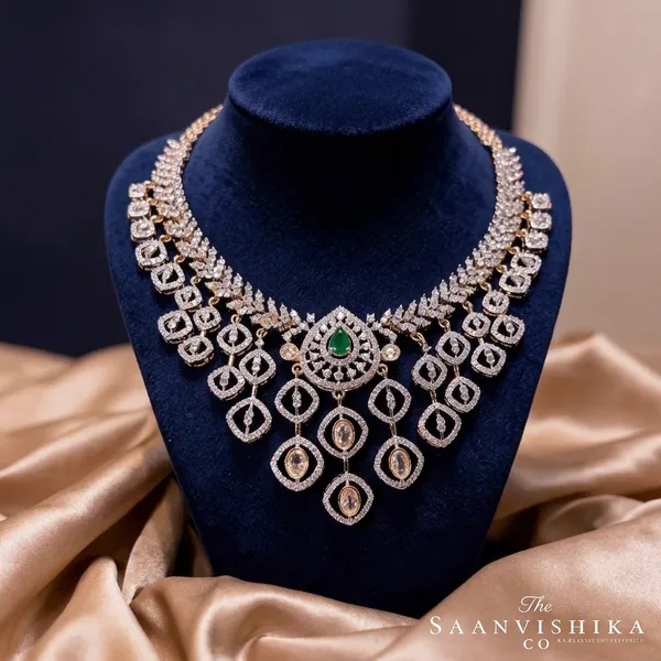 Multicolor_Alloy_Crystal_Hanging_Diamond_Replica_Jewellery_Set_For_Women