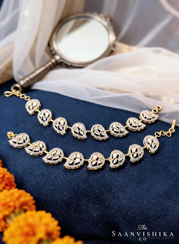 Golden_Alloy_Blend_Mango_Diamond_Bridal_Ear_Chain_For_Women