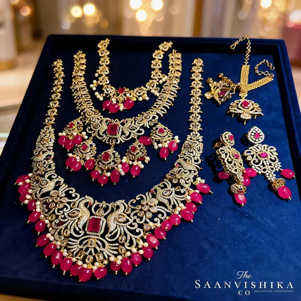 Multicolor_Alloy_Blend_Peacock_Bridal_Jewellery_Set_For_Women