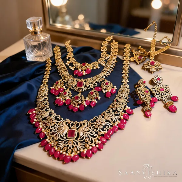 Multicolor_Alloy_Blend_Peacock_Bridal_Jewellery_Set_For_Women