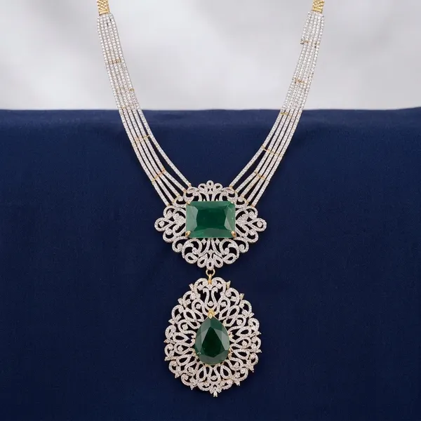 Multicolor_Alloy_Uncut_Emerald_Diamond_Replica_Haram_Set_For_Women