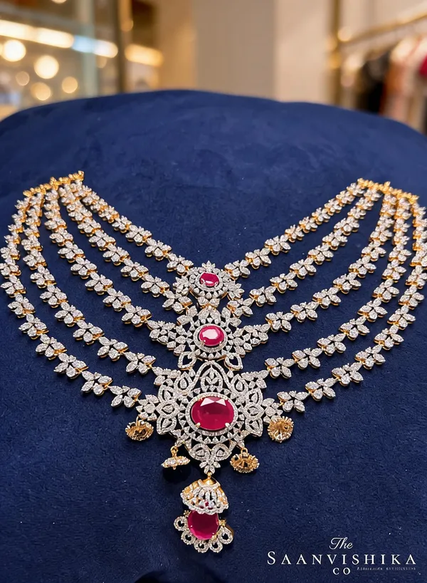 Multicolor_Alloy_Blend_5-Line_Designer_Bridal_Necklace_For_Women