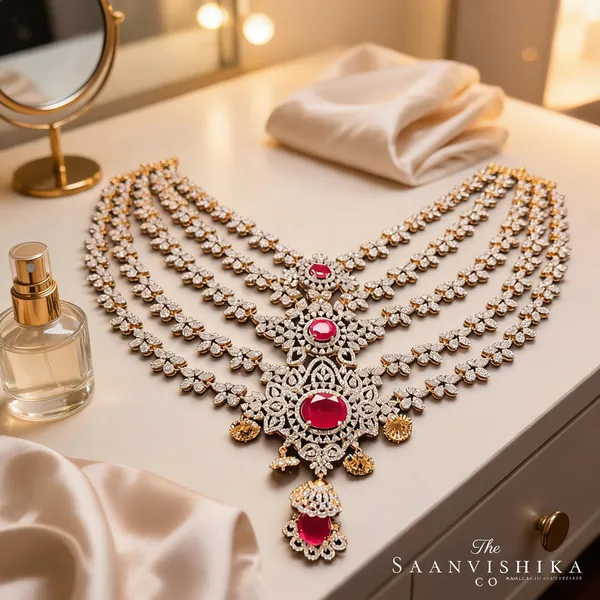 Multicolor_Alloy_Blend_5-Line_Designer_Bridal_Necklace_For_Women