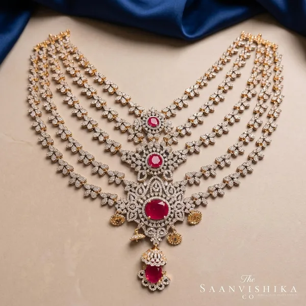Multicolor_Alloy_Blend_5-Line_Designer_Bridal_Necklace_For_Women