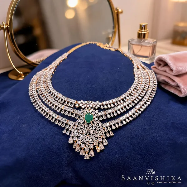 Golden_Alloy_Uncut_Designer_3_Line_Haram_Necklace_For_Women