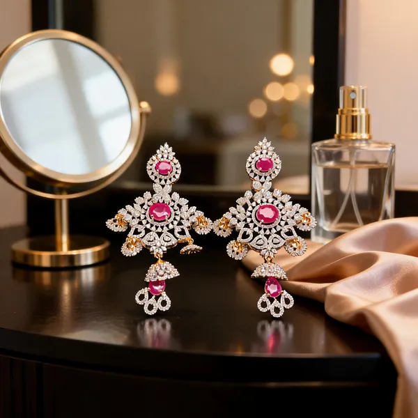 Multicolor_Alloy_Diamond_Replica_Earrings_For_Women