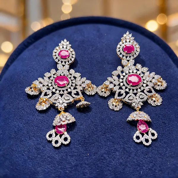 Multicolor_Alloy_Diamond_Replica_Earrings_For_Women