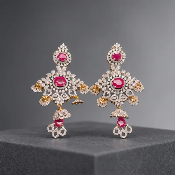 Multicolor_Alloy_Diamond_Replica_Earrings_For_Women