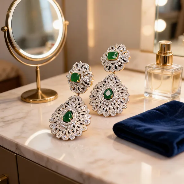 Green_Alloy_Emerald_Stud_Earrings_For_Women