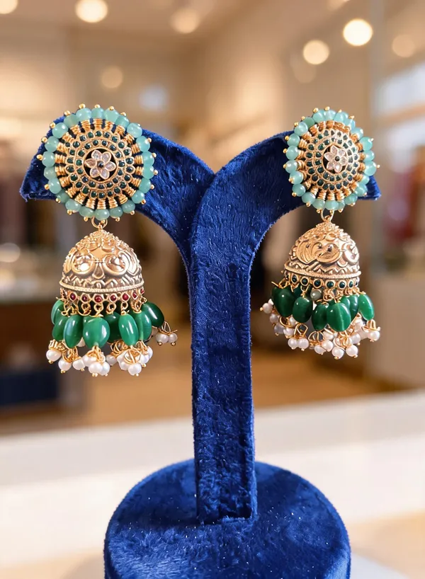 Multicolor_Alloy_Designer_Beads_Jhumka_Earrings_For_Women