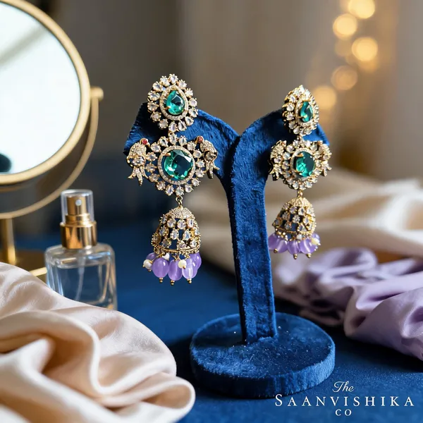 Sea_Green_Alloy_Parrot_Jhumka_Earrings_For_Women