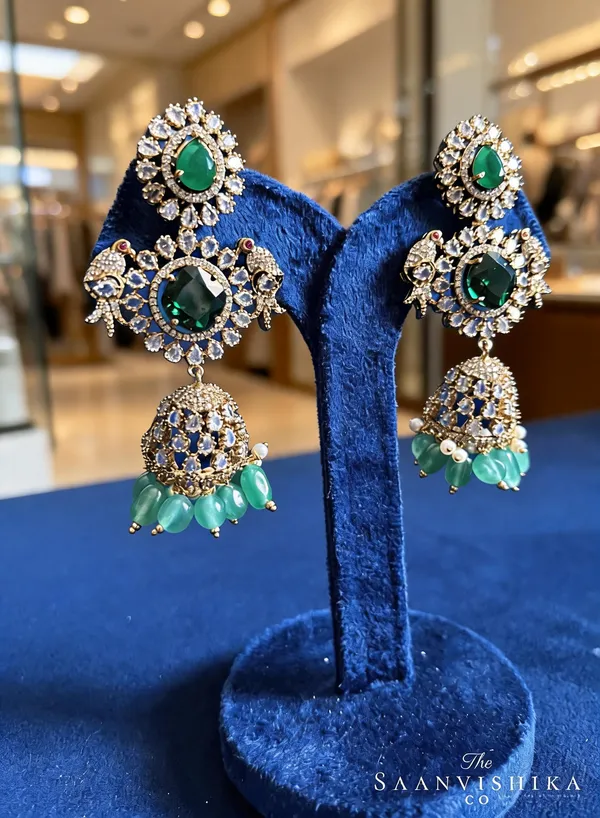 Green_Alloy_Parrot_Jhumka_For_Women