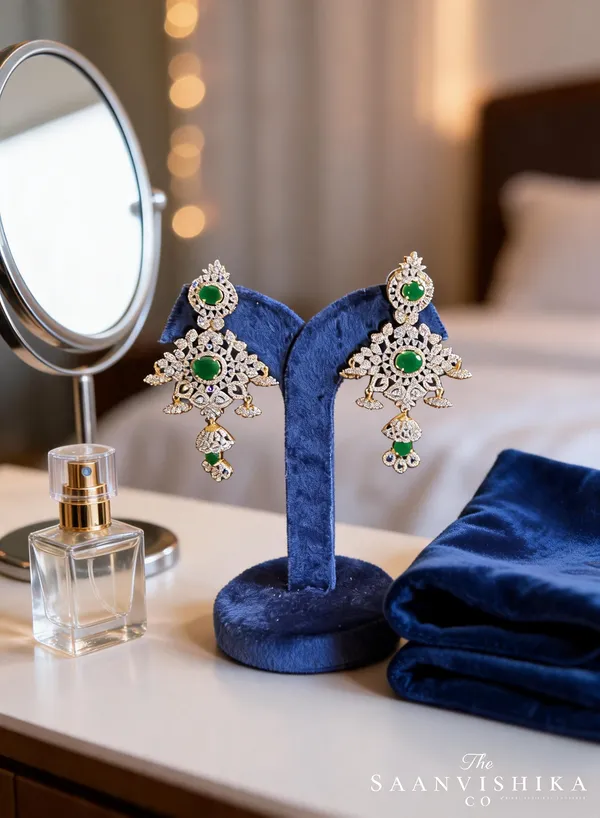 Green_Alloy_Triple_Stone_Modern_Jhumka_For_Women