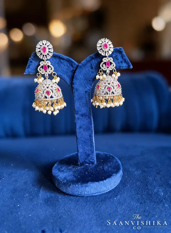 Multicolor_Alloy_Pearl_Jasmine_Jhumka_For_Women