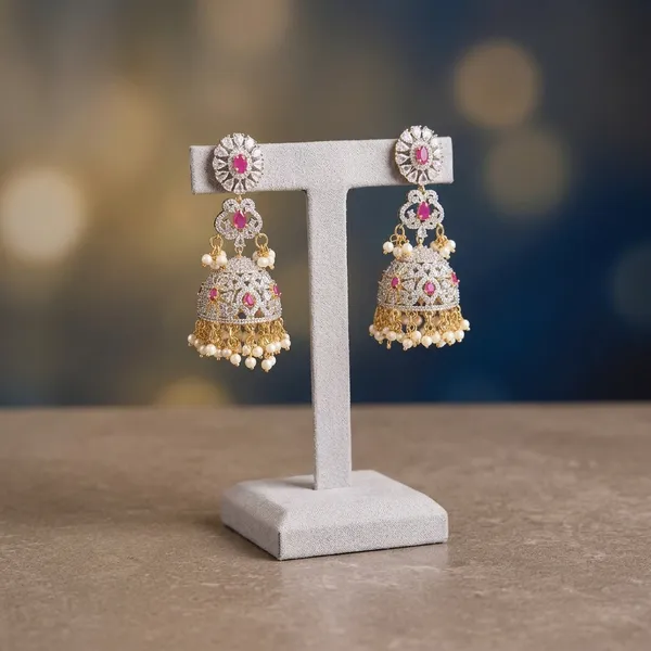 Multicolor_Alloy_Pearl_Jasmine_Jhumka_For_Women