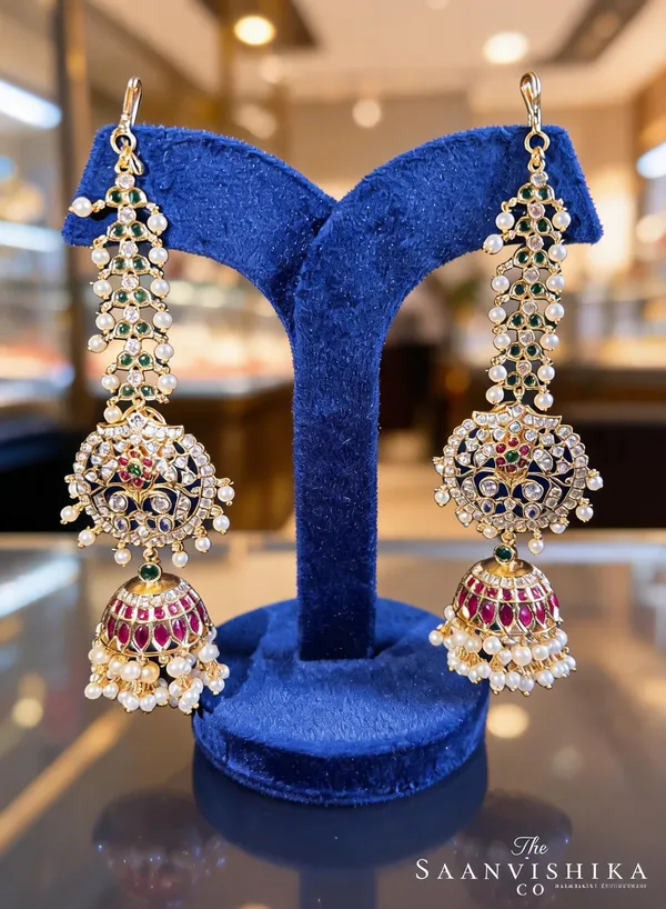 Multicolor_Alloy_Bridal_Guthapusalu_Jhumka_For_Women