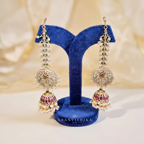 Multicolor_Alloy_Bridal_Guthapusalu_Jhumka_For_Women