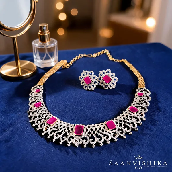 Red_Blue_Alloy_American_Diamond_Gemstone_Kante_Necklace_For_Women