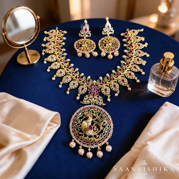 Golden_Alloy_Blend_Peacock_Designer_Necklace_For_Women