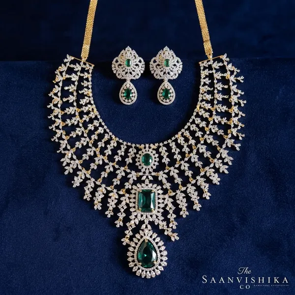 Sea_Green_Alloy_Bridal_Triple_Gemstone_Cz_Diamond_Necklace_Set_For_Women