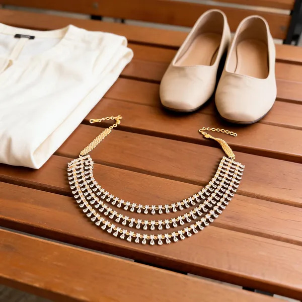 Golden_Alloy_3_Layer_American_Diamond_Short_Necklace_For_Women