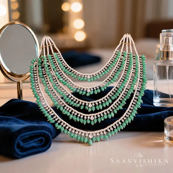Multicolor_Alloy_5-Layer_Beads_Cz_Diamond_Haram_Necklace_For_Women