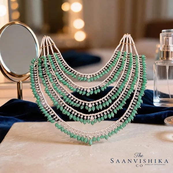 Multicolor_Alloy_5-Layer_Beads_Cz_Diamond_Haram_Necklace_For_Women