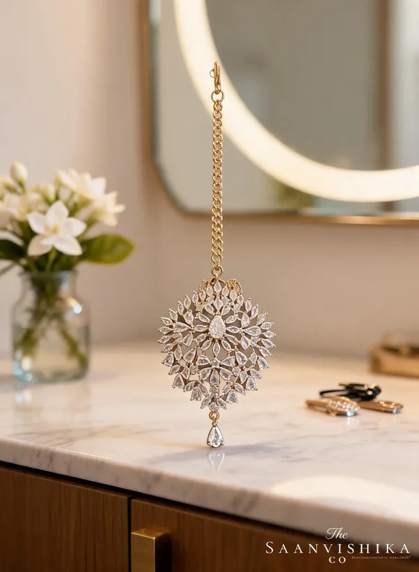Silver_Alloy_Blend_Floral_Chain_Bridal_Maang_Tikka_For_Women