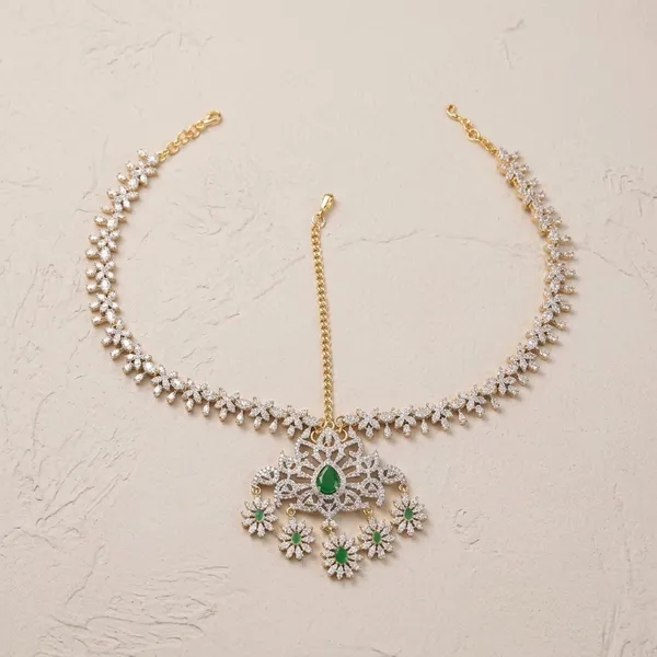 Green_Alloy_Floral_Chain_Maang_Tikka_For_Women