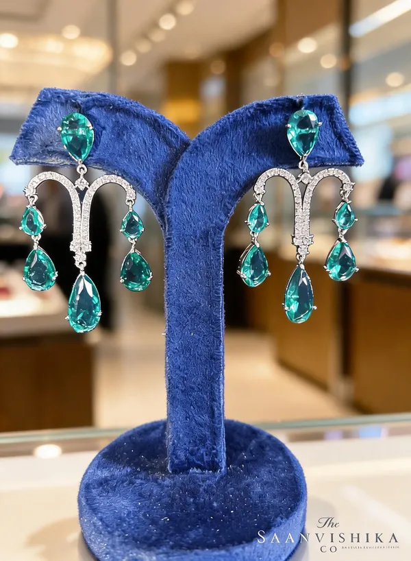 Green_Alloy_Gemstone_Diamond_Earrings_For_Women