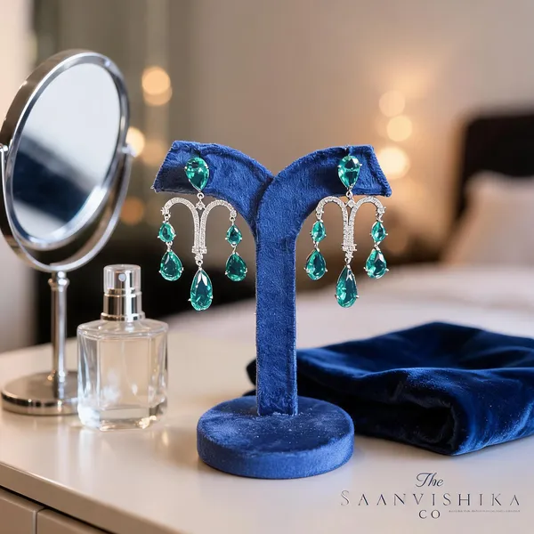 Green_Alloy_Gemstone_Diamond_Earrings_For_Women