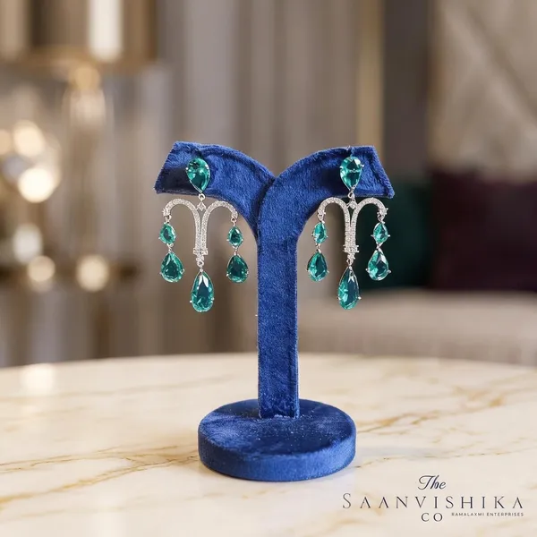 Green_Alloy_Gemstone_Diamond_Earrings_For_Women
